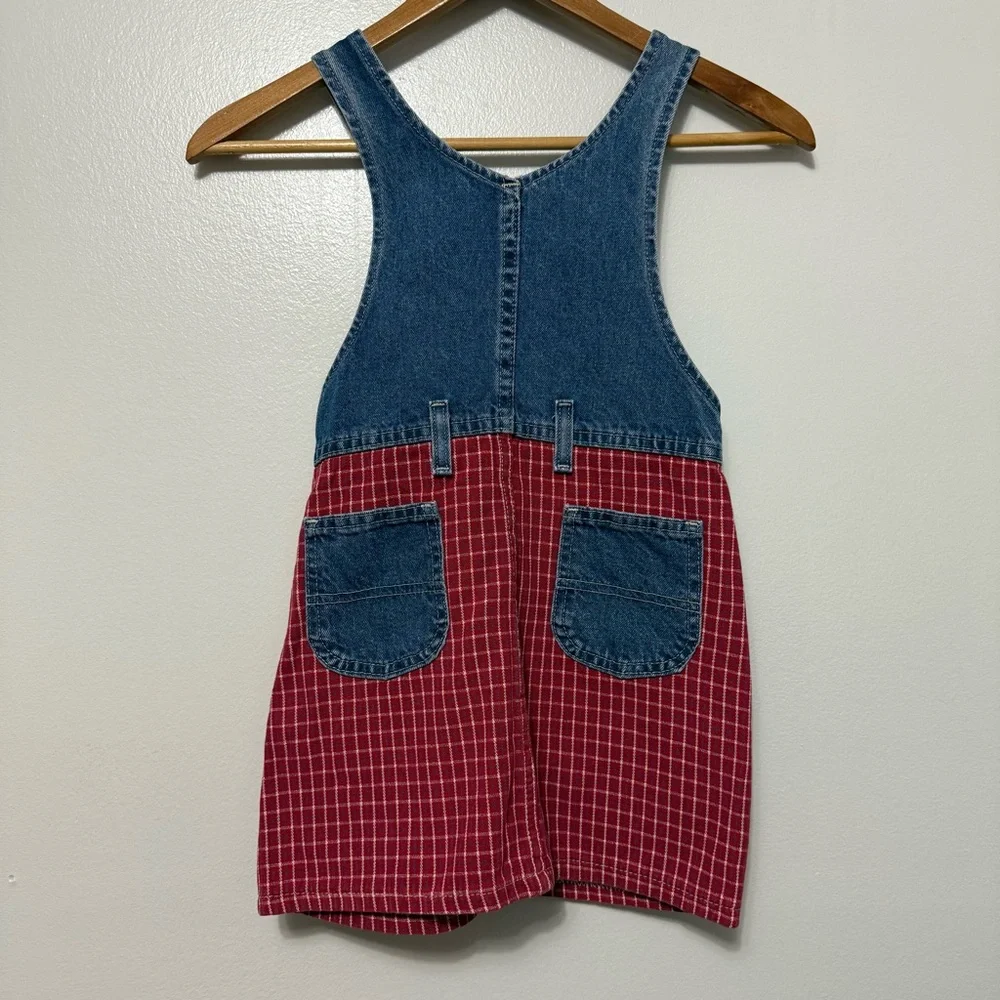 Vintage Lee Jeans Denim Jumper Dress Overalls Girls Size 6X Back To School Y2K